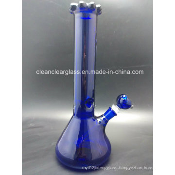 Blue Thick Glass Water Pipe Glass B Wholesale with Glass Downstem Glass Bowl